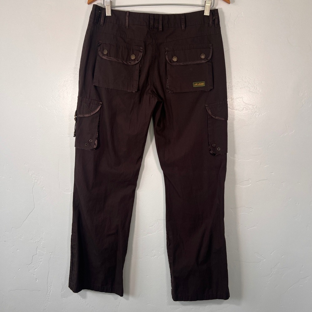 Joy Jeans Cargo Pants Women XL Brown Utility Multi-Pocket Y2K C5023P - Picture 2 of 8